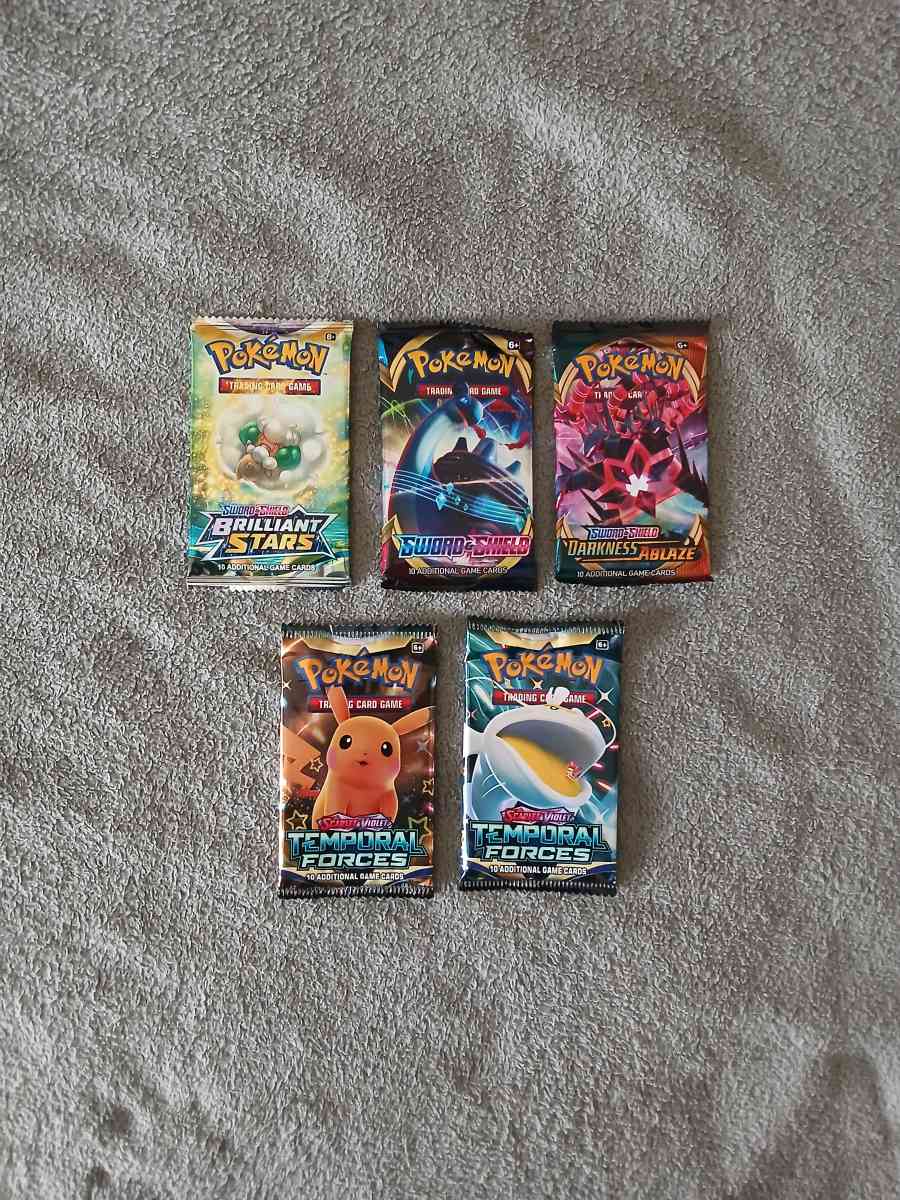 9 Pokemon Trading Cards Booster Packs 10 Cards - North Hollywood, California - FleaMarketBay