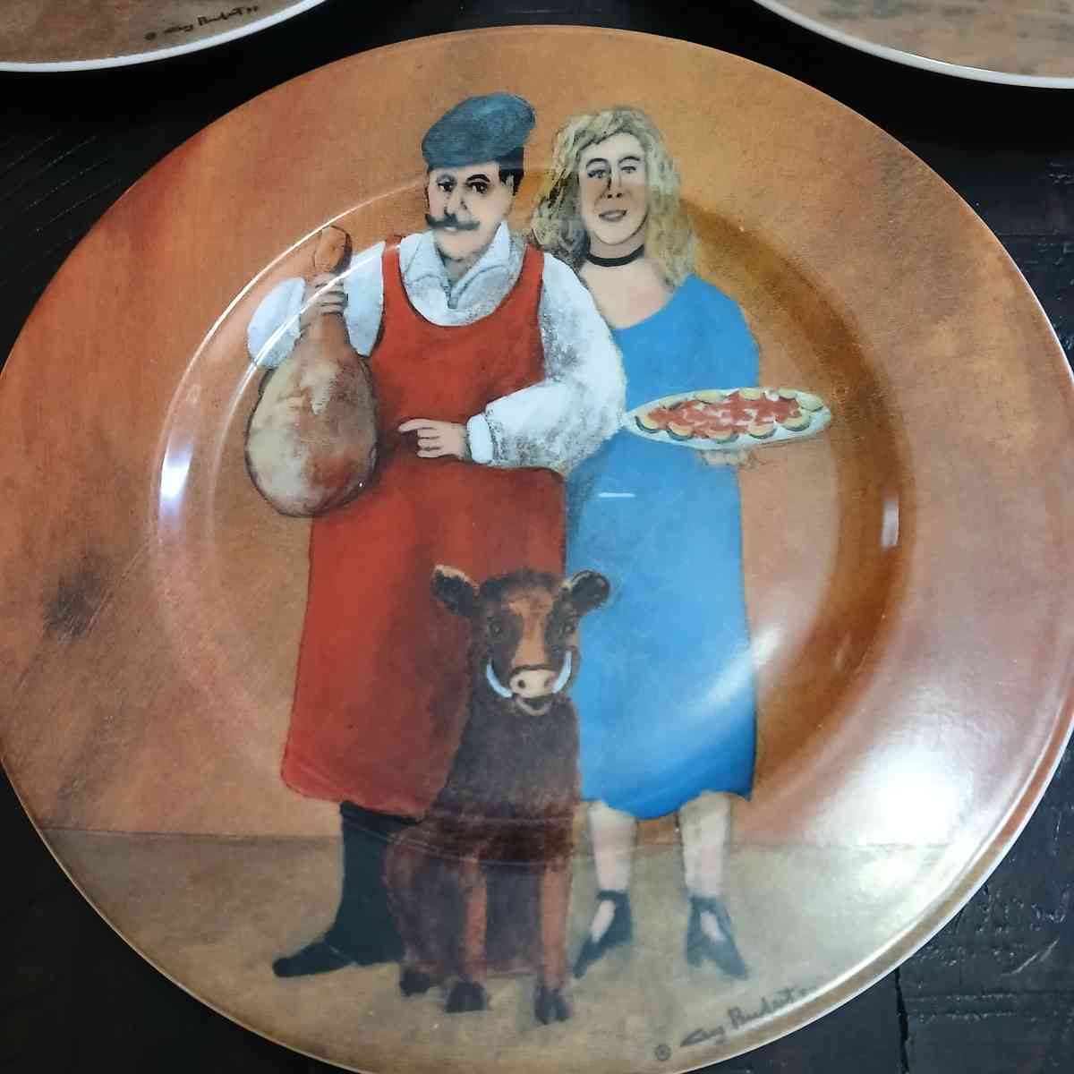 Lot of 3 Guy Buffet Storefront Collection Plates - Indianapolis, Indiana - FleaMarketBay