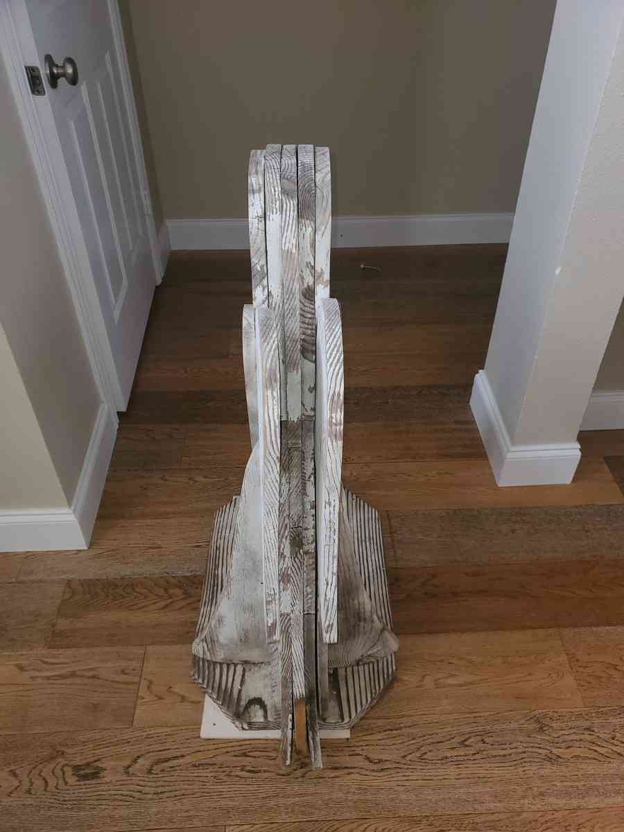 Wooden Folk Art  Praying Angel Pedestal 30L x 17W x 41H - Plano, Texas - FleaMarketBay