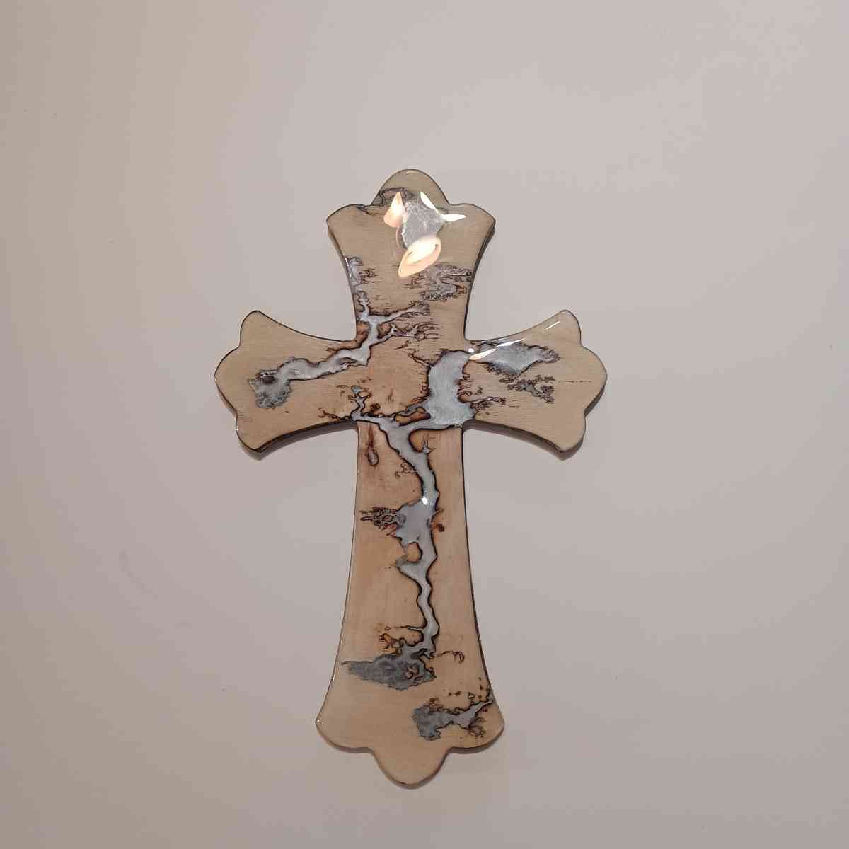 Lichtenburg Art Wall Mounted Wall Hanging Cross Crucifix Epo - Clearwater, Kansas - FleaMarketBay
