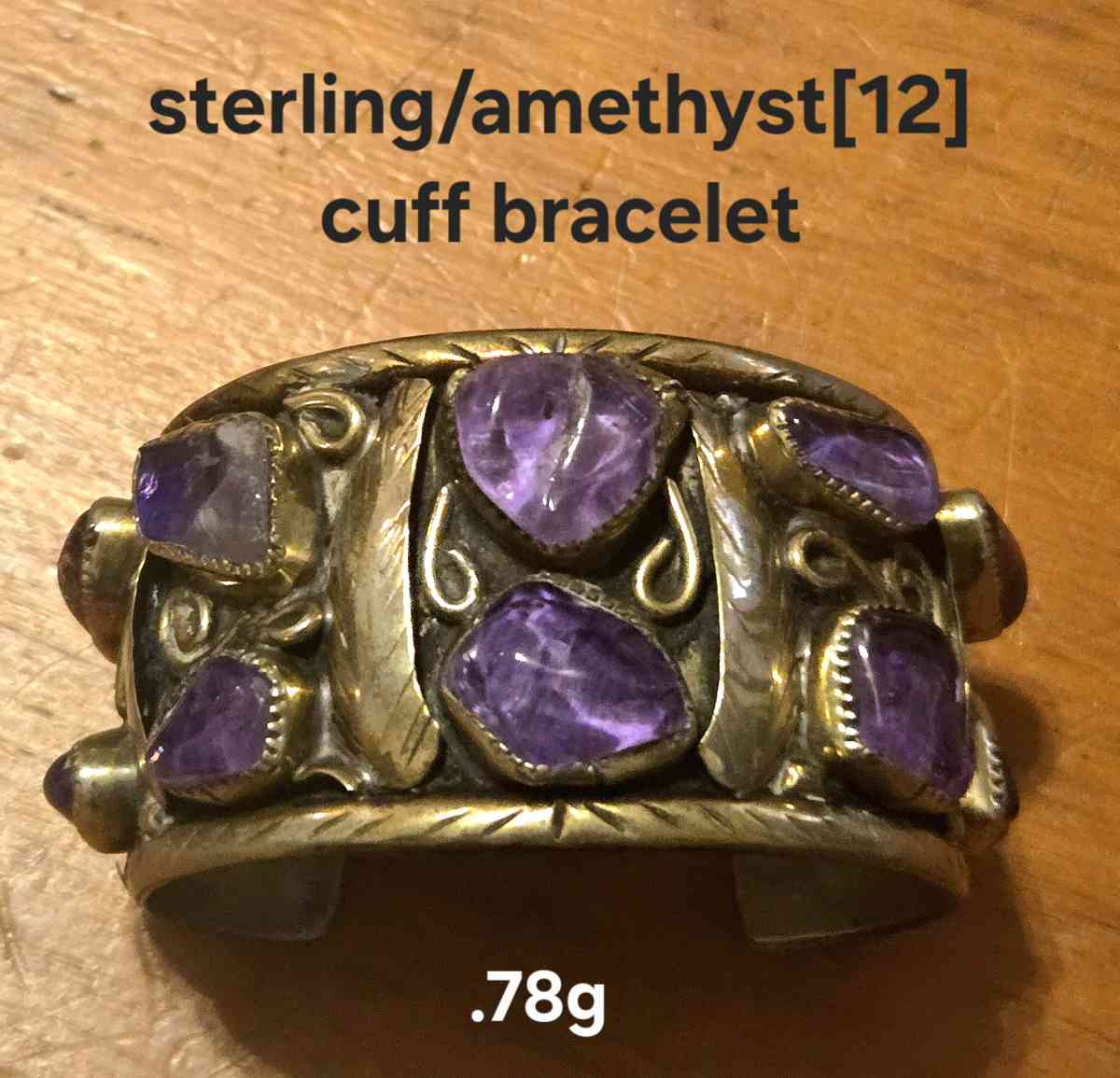 sterling silver amethyst cuff bracelet - Helotes, Texas