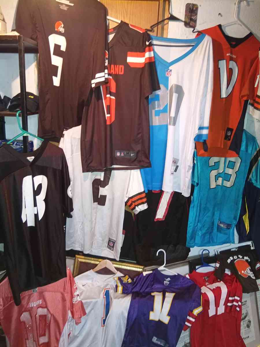 around 60 sport jerseys baseball football NBA - Akron, Ohio - FleaMarketBay