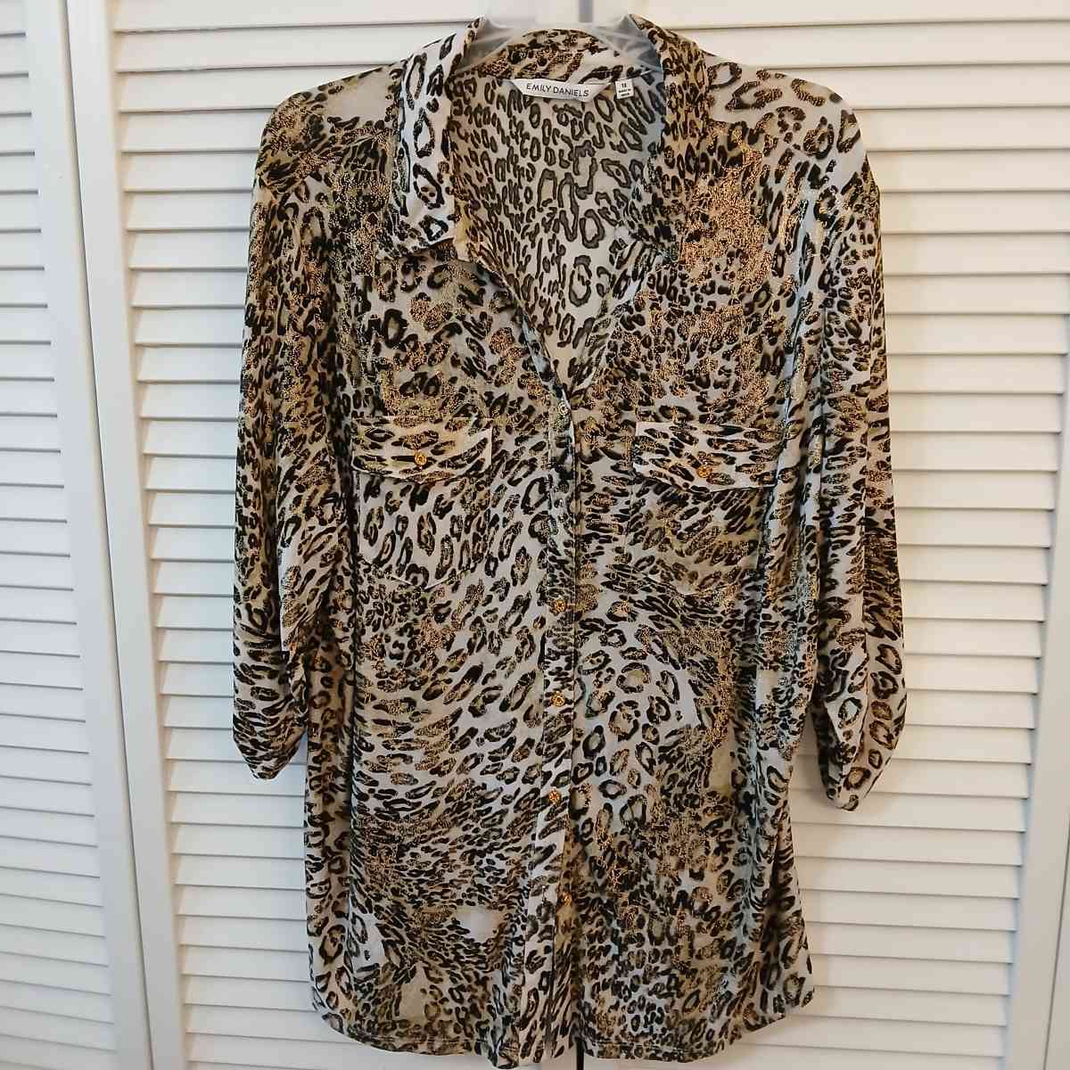 Emily Daniels Leopard Print Blouse Size 1X - Indianapolis, Indiana - FleaMarketBay