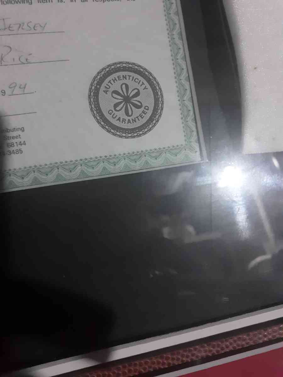 sighned  authenticated jerry rice jersey - Clarinda, Iowa - FleaMarketBay