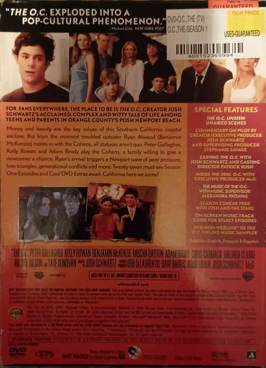 The OC 1st season DVD - Shamokin, Pennsylvania - FleaMarketBay