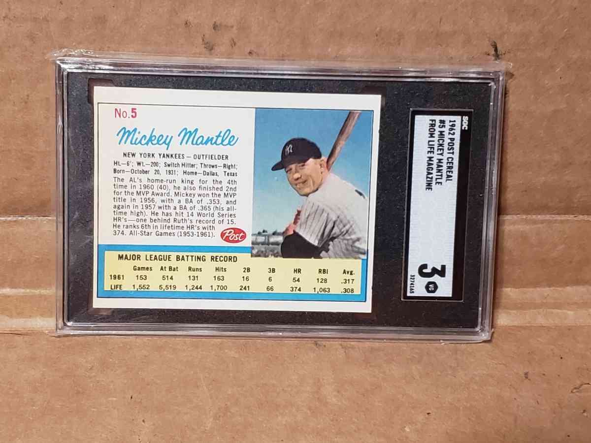 1962 Post Cereal Mickey Mantle 5 Hand CutAd back Life Magazi - San Antonio, Texas