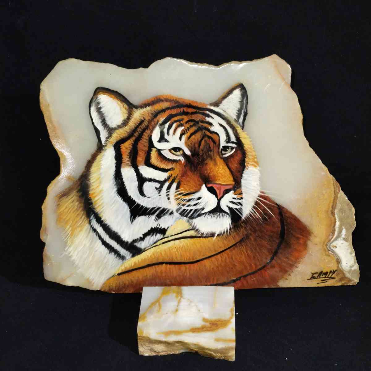 Agate Piece with Handpainted Tigers Head - Glendale, Arizona