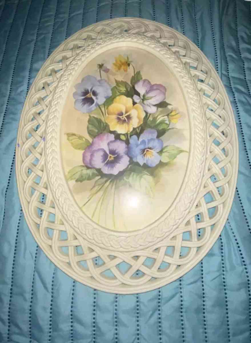 Holmes lattice picture frame with pansies - Wetumpka, Alabama