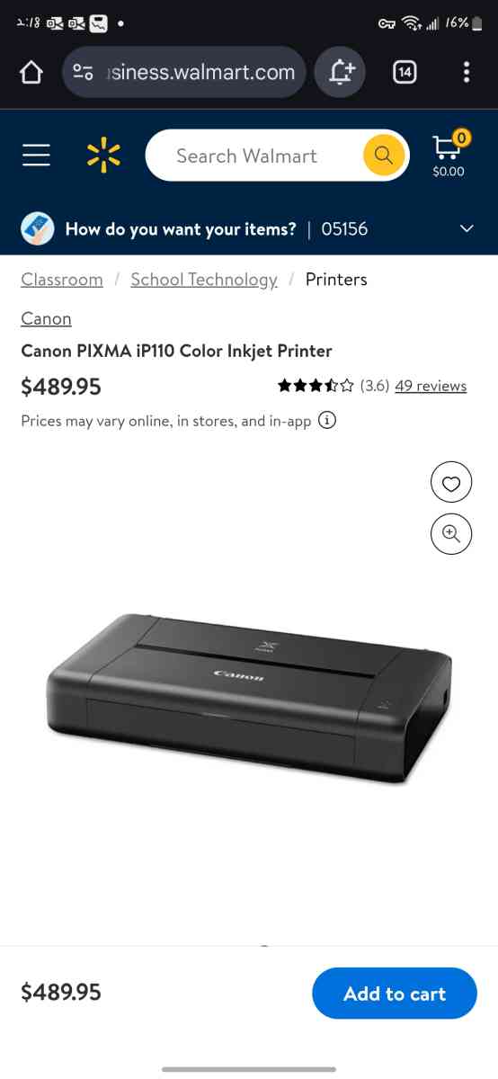 Canon PIXMAiP110 Portable printer - Windsor, Vermont - FleaMarketBay