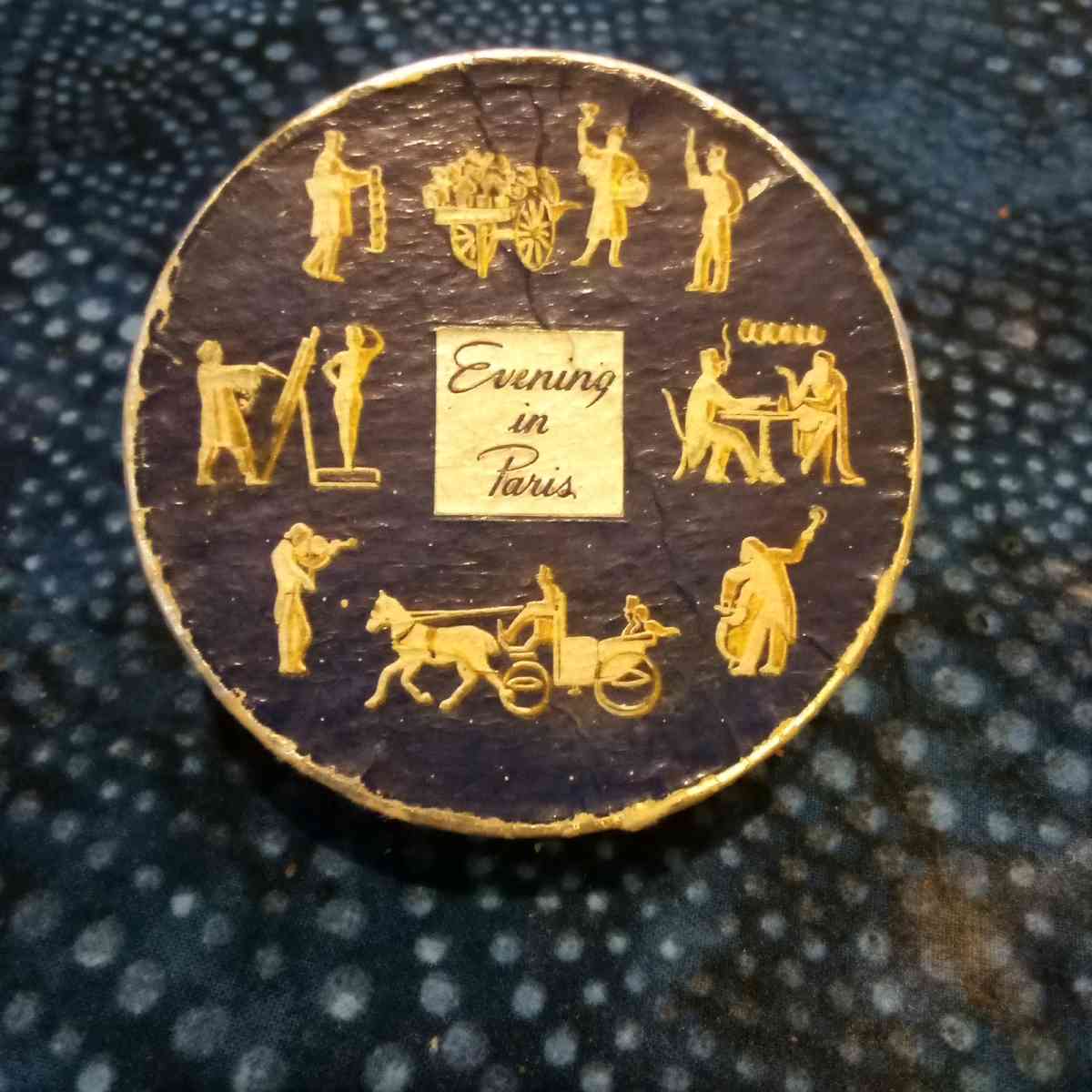 Vintage French Makeup Powder Container - Columbia, Pennsylvania