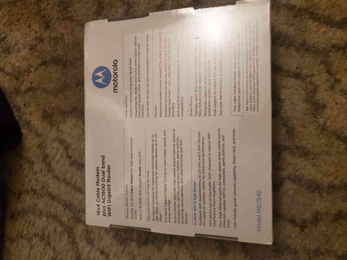 Motorola Modem Router Combo - Cross, South Carolina - FleaMarketBay