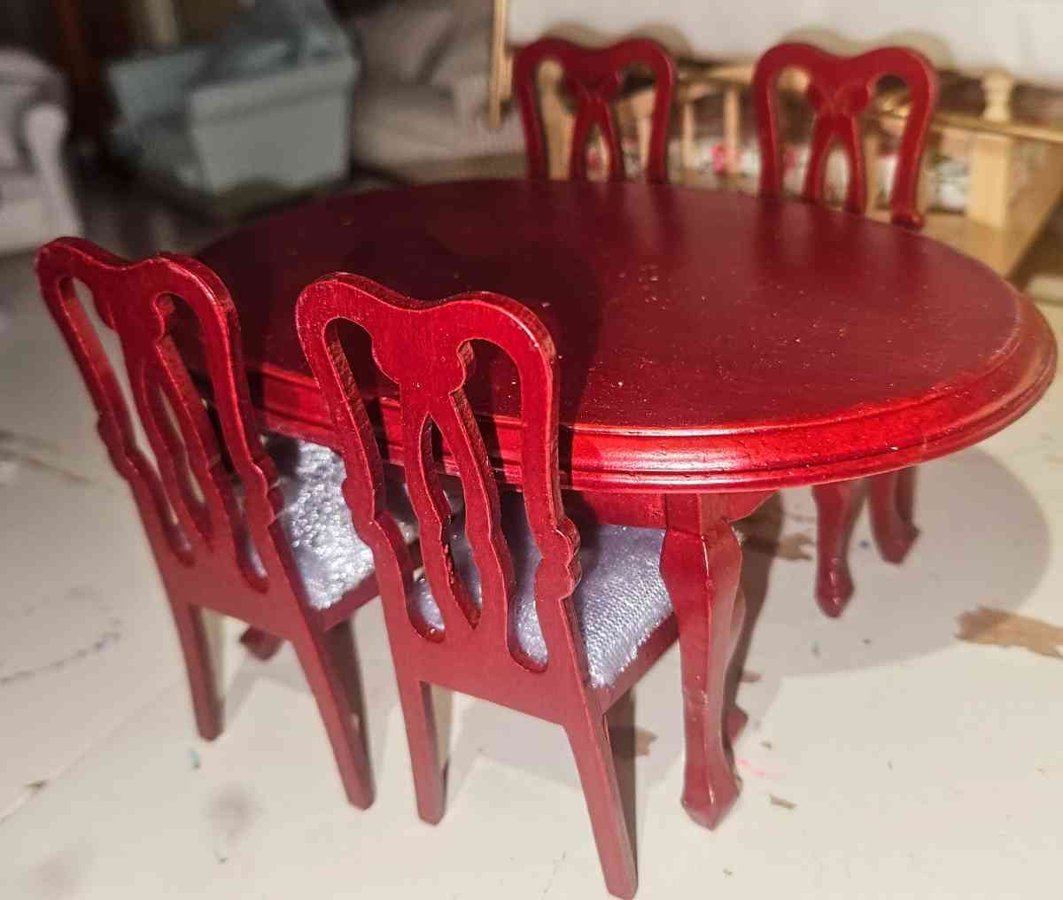 1 12 Dollhouse Dining Table  Chairs - Rochester, New Hampshire - FleaMarketBay