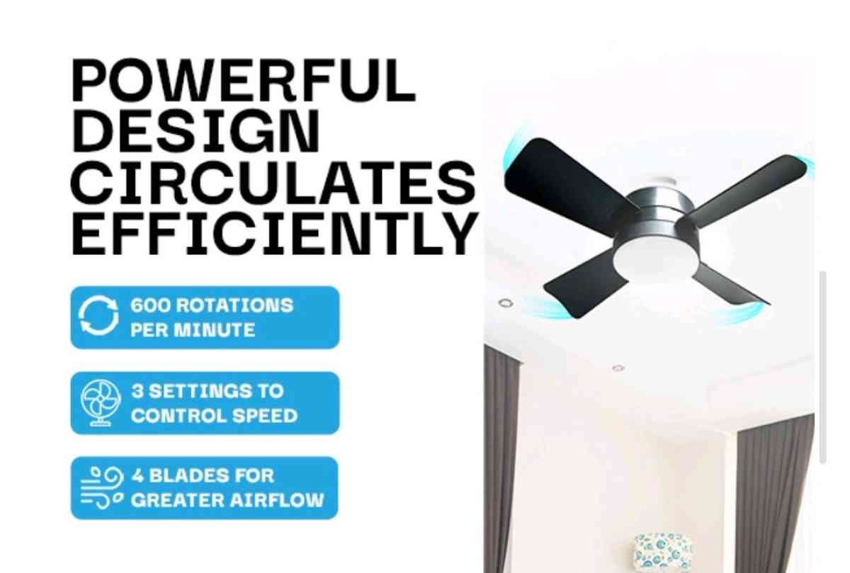 Socket ceiling fan  LED light 1000 lumens with remote - Walnut, California - FleaMarketBay