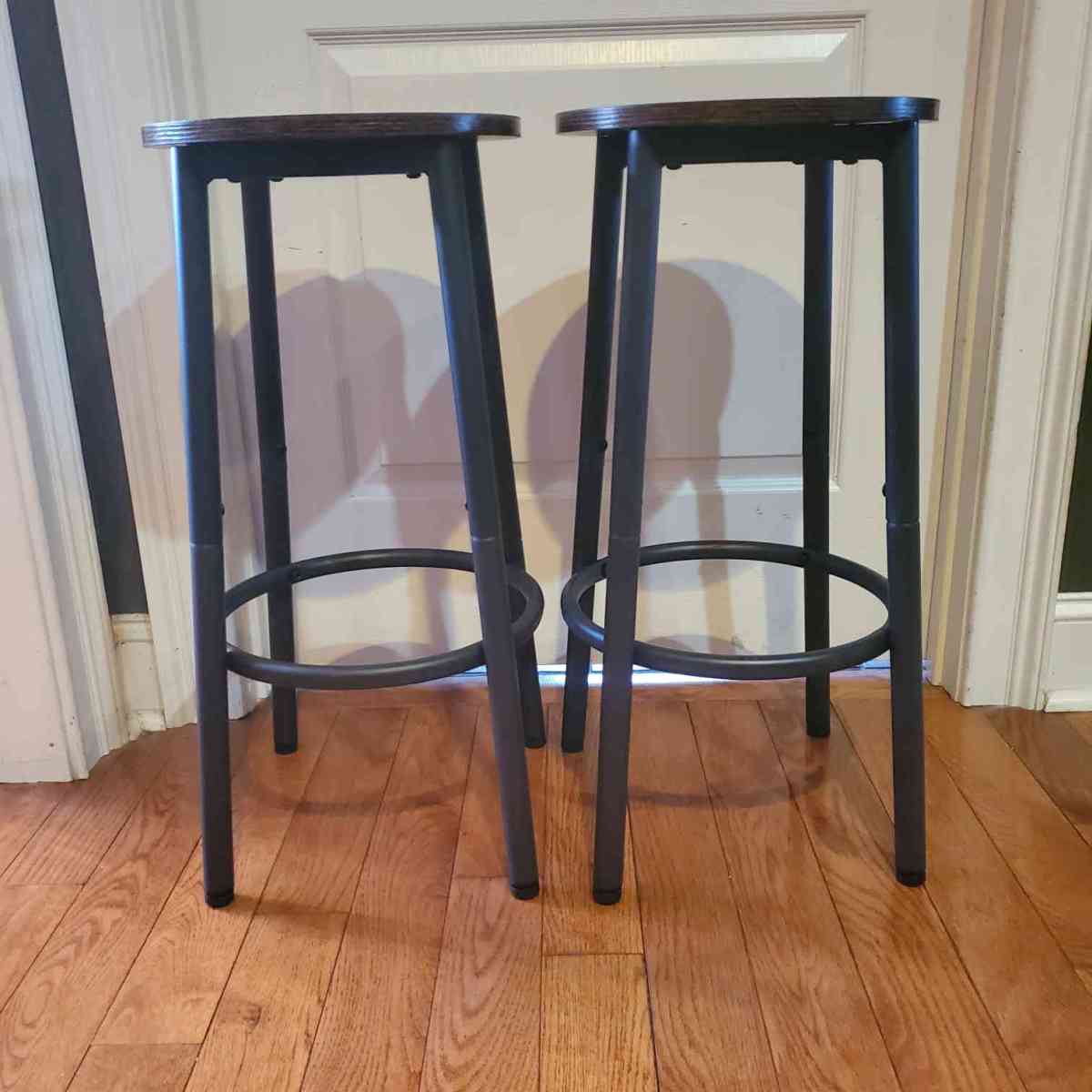 2 Bar Stools Color Brown Top  Black Legs  RRR Furniture - Rock Island, Tennessee - FleaMarketBay