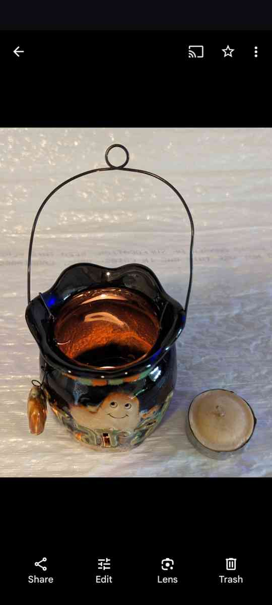 Spookyville Halloween Black Scary Ghost Lantern Candle - Phoenix, Arizona - FleaMarketBay