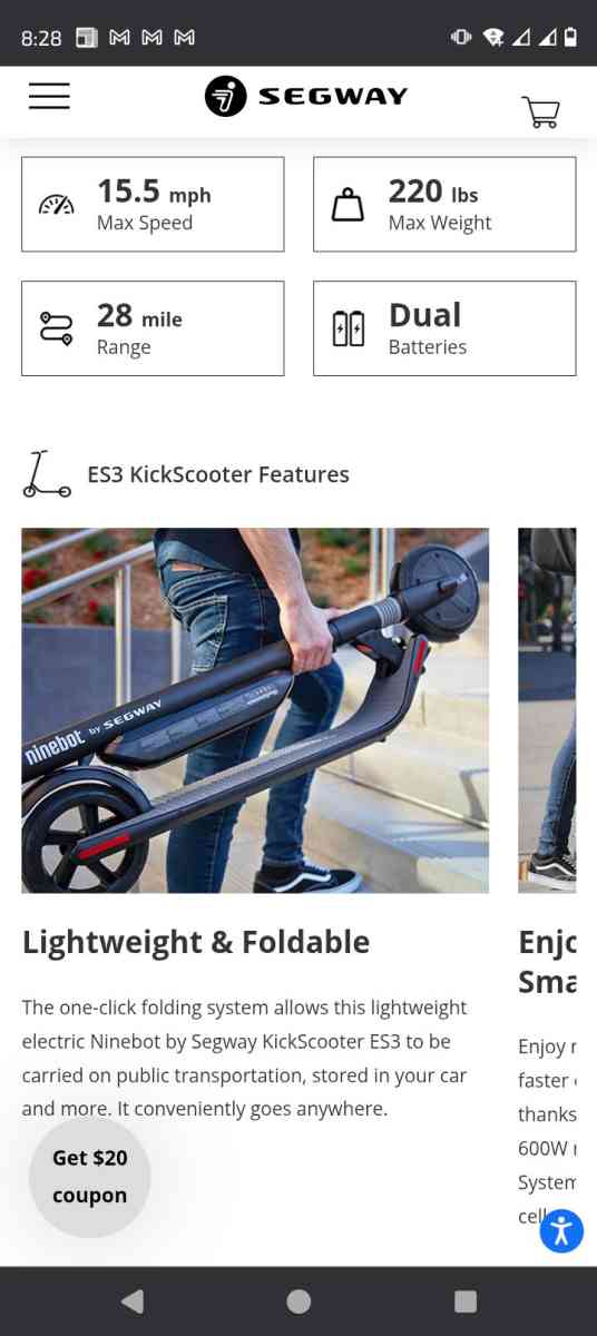 Segway ninebot electric scooter - North Fort Myers, Florida - FleaMarketBay