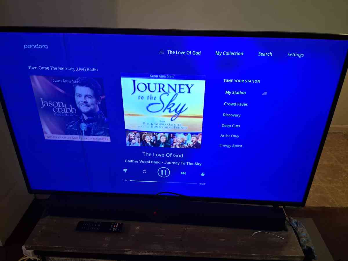 smart TV with surround sound and sound bar