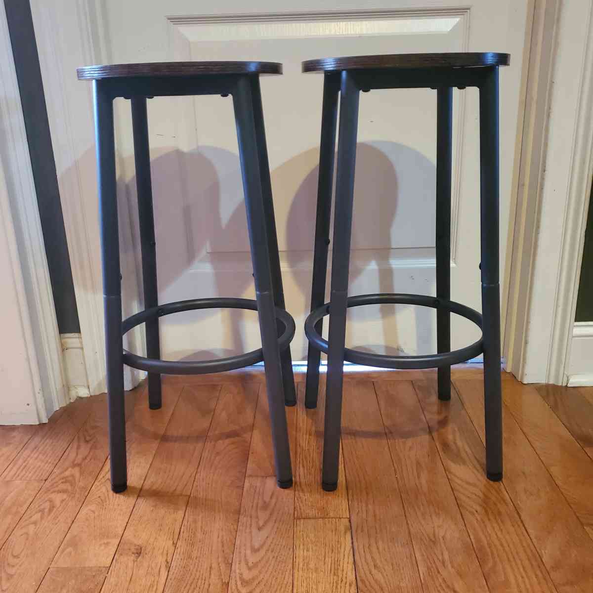 2 Bar Stools Color Brown Top  Black Legs  RRR Furniture - Rock Island, Tennessee - FleaMarketBay