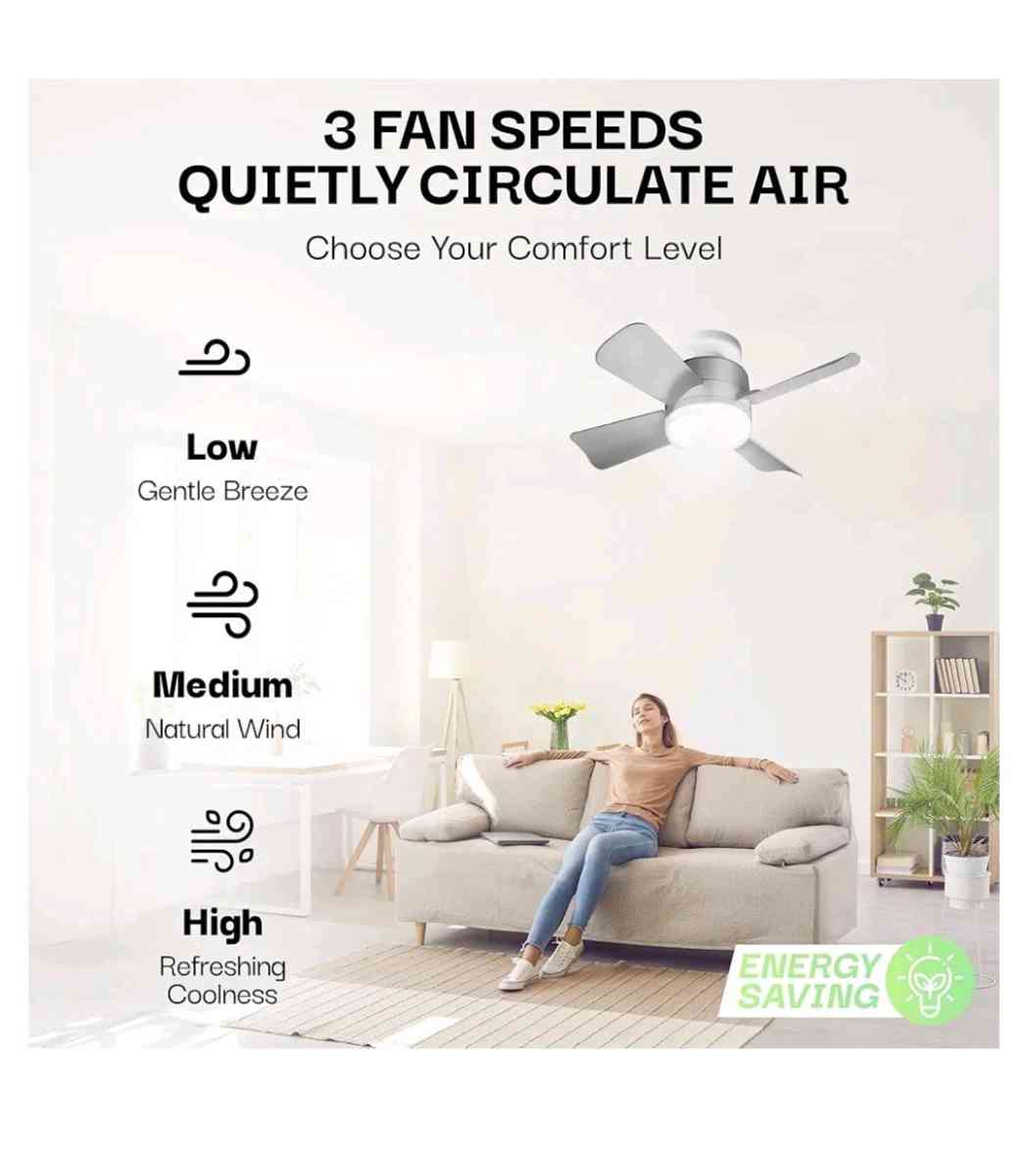 Socket ceiling fan  LED light 1000 lumens with remote - Walnut, California - FleaMarketBay