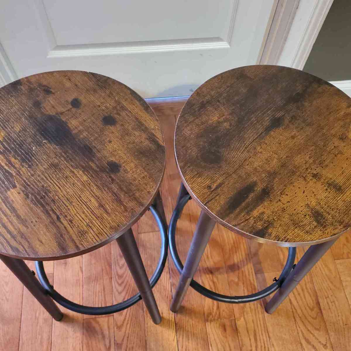 2 Bar Stools Color Brown Top  Black Legs  RRR Furniture - Rock Island, Tennessee - FleaMarketBay