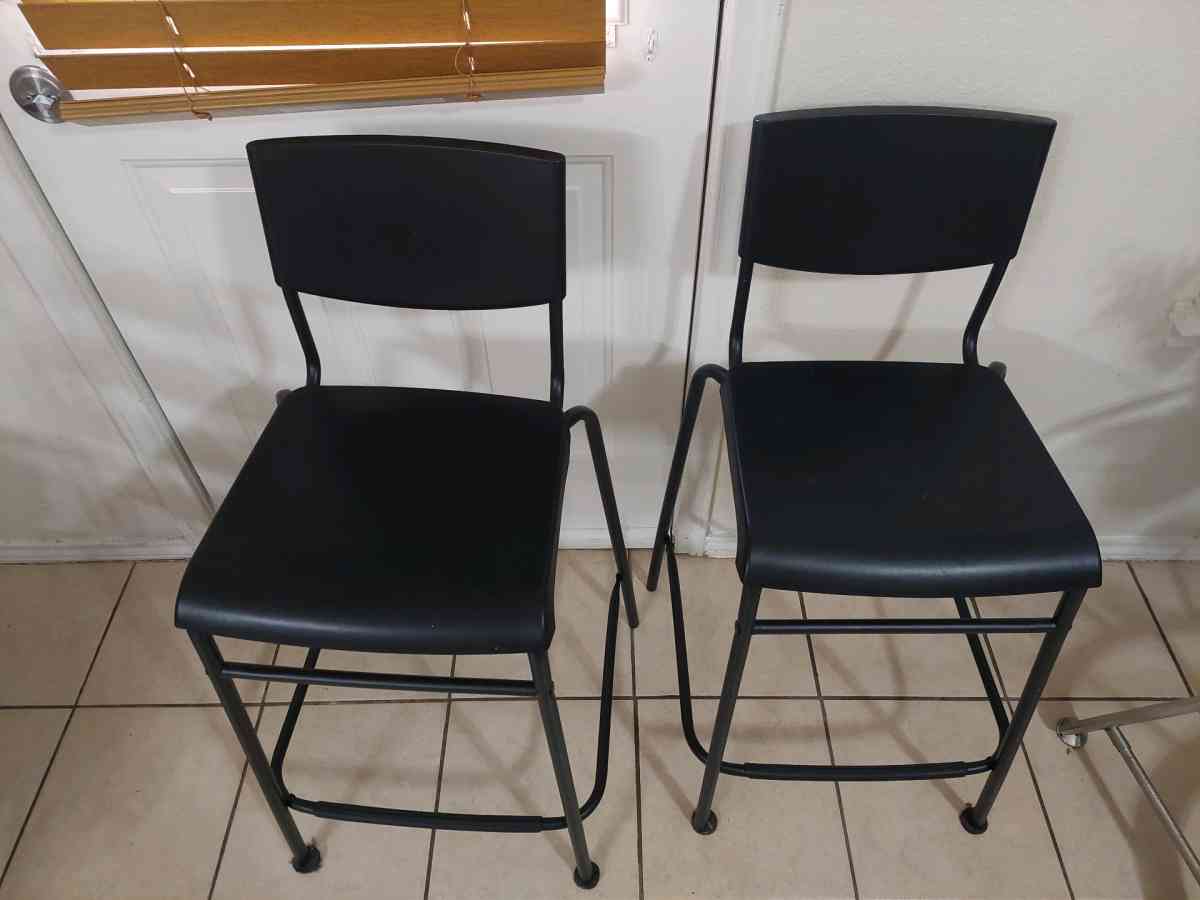 Bar stool with backrest blackblack 29 18 - Austin, Texas - FleaMarketBay