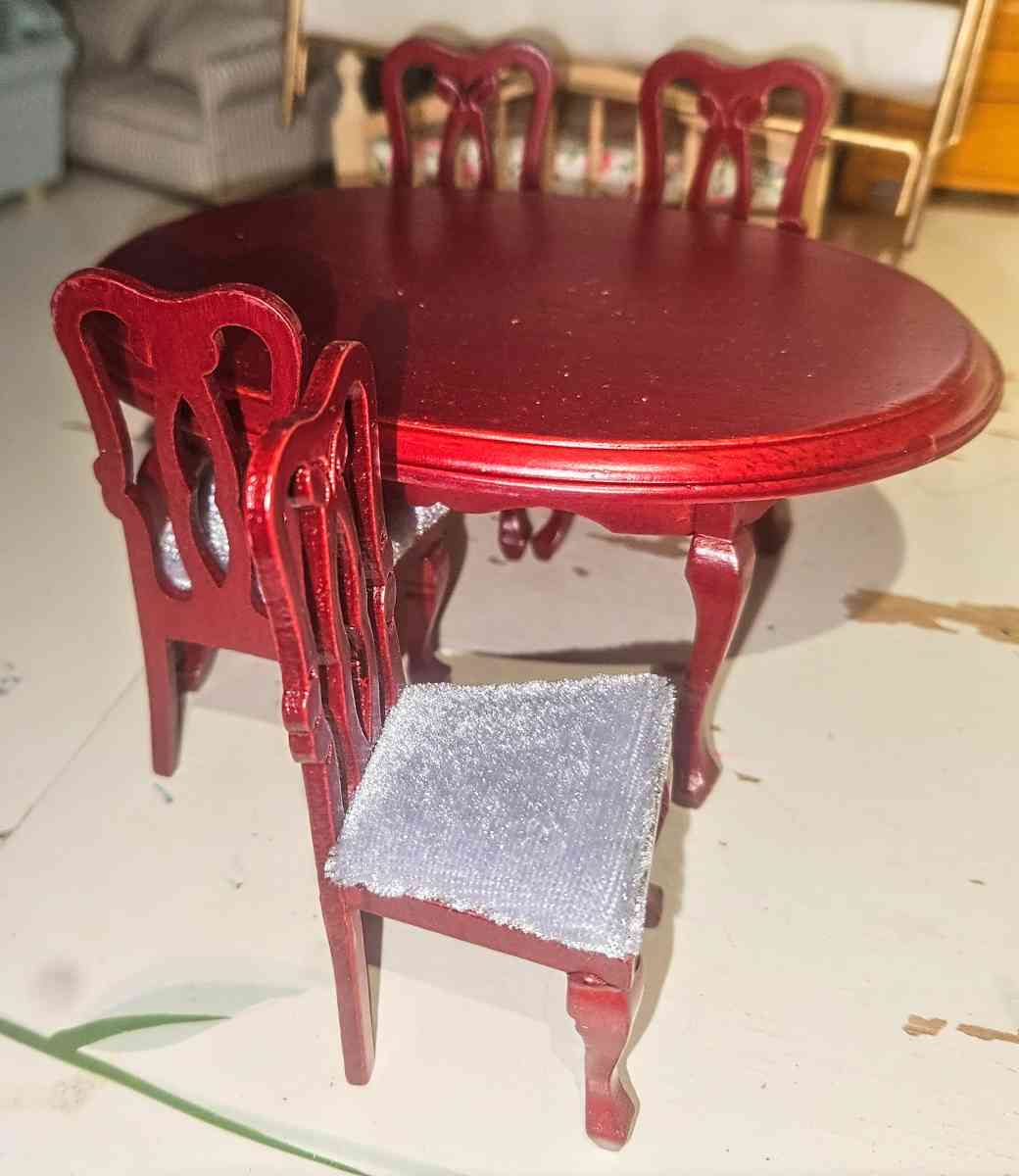 1 12 Dollhouse Dining Table  Chairs - Rochester, New Hampshire - FleaMarketBay
