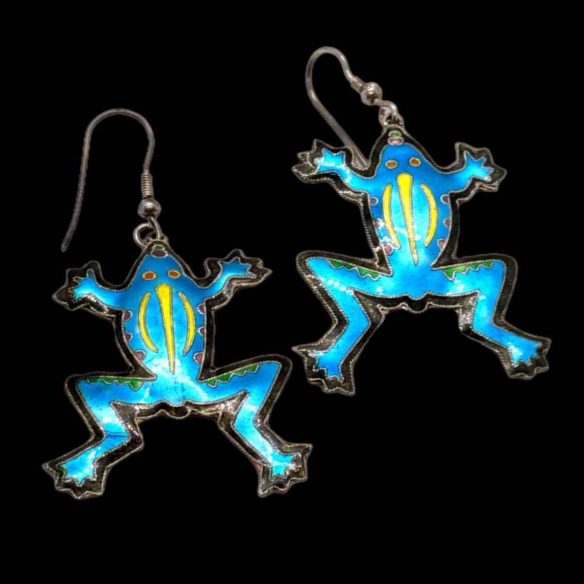 Sterling Silver Callipso Frog Earrings - Gladewater, Texas - FleaMarketBay