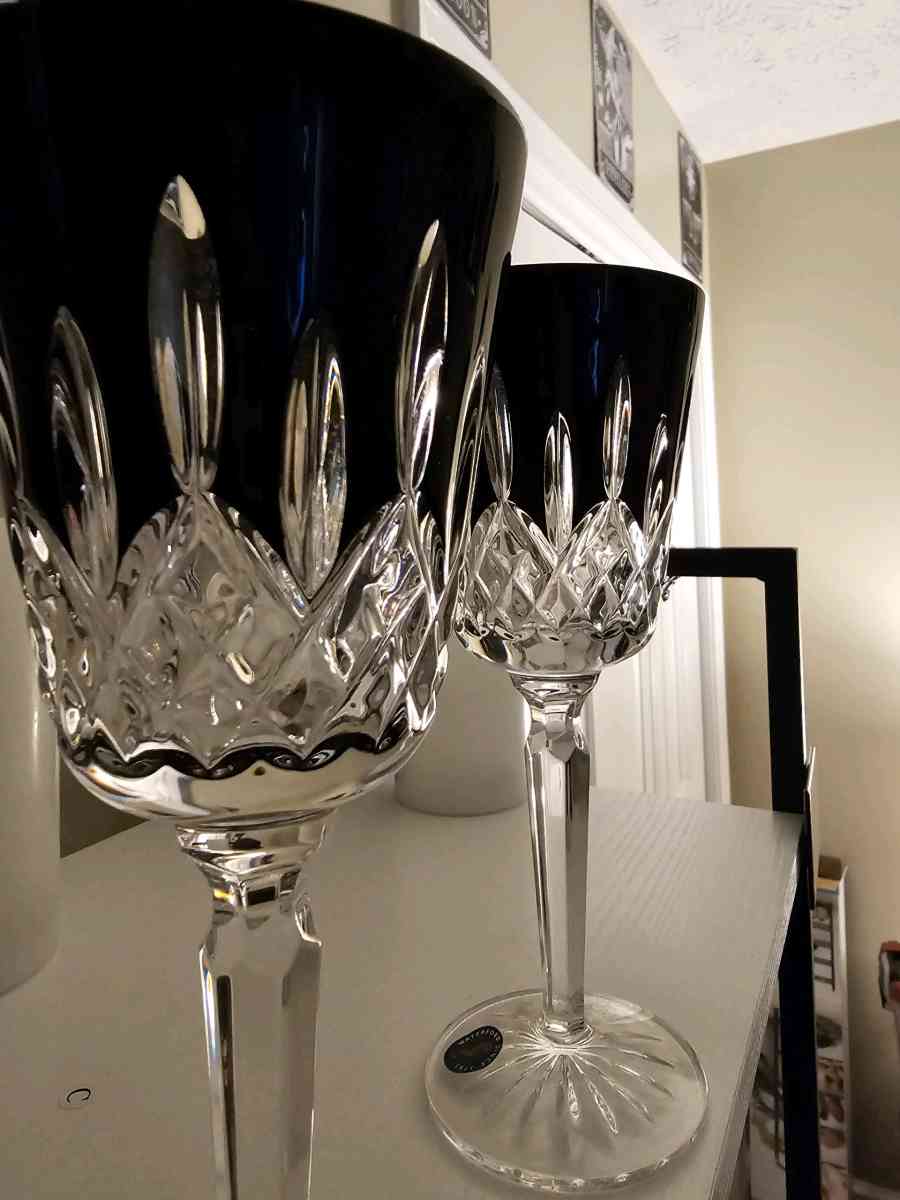 Waterford black crystal wine goblets - Peachtree City, Georgia - FleaMarketBay