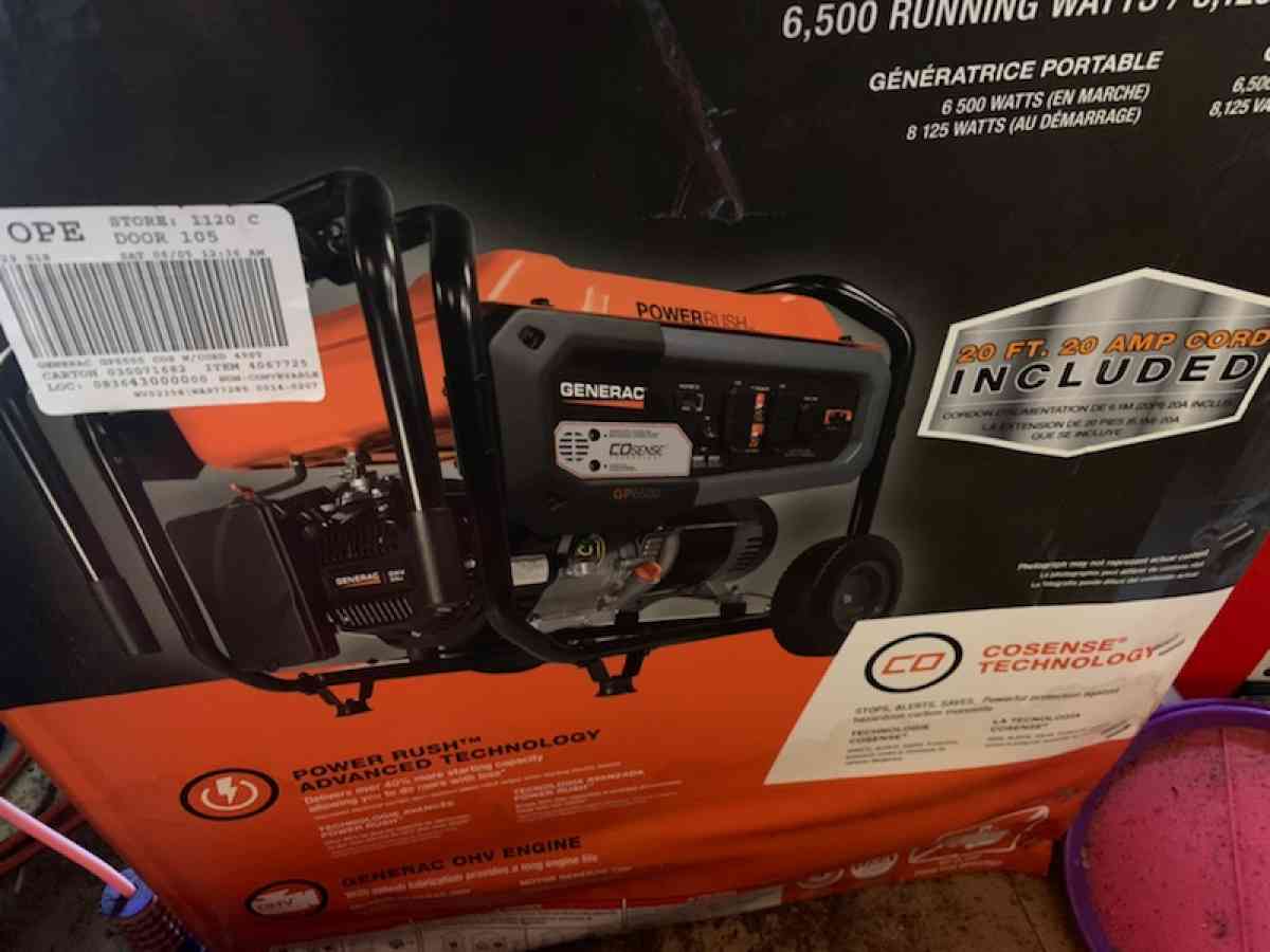 Generac 6500 Gas Portable Generator New - Florence, South Carolina - FleaMarketBay