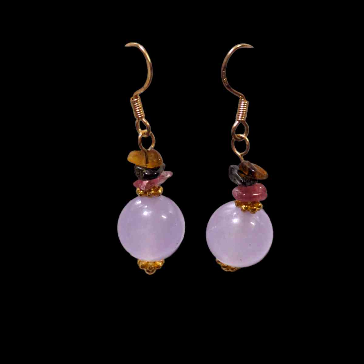 14k Lavender Jade Amethyst Dangle Earrings - Gladewater, Texas - FleaMarketBay