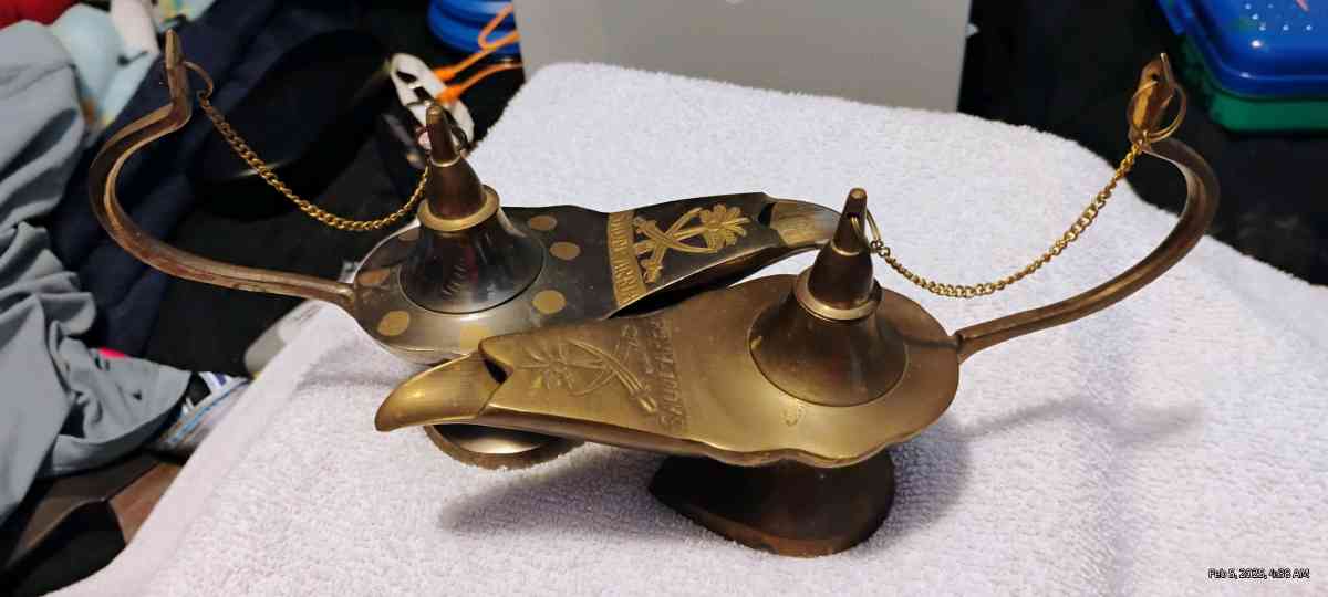 2 authentic brass genie lamps from India - North Fort Myers, Florida - FleaMarketBay