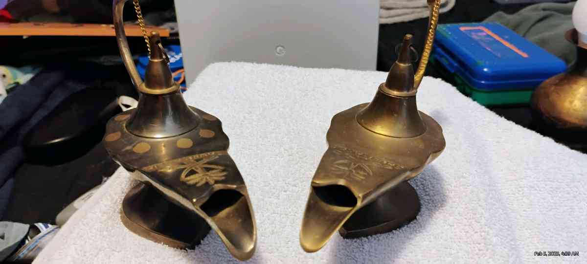 2 authentic brass genie lamps from India - North Fort Myers, Florida - FleaMarketBay