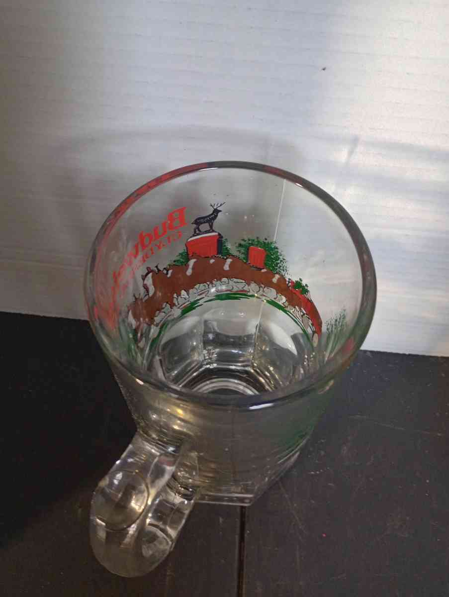 vintage glass large Budweiser mug - Hamersville, Ohio - FleaMarketBay