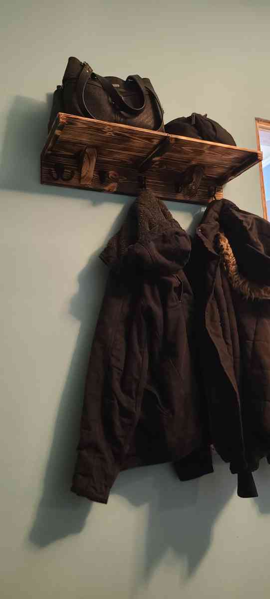 Rustic coat hook with shelf - Cordesville, South Carolina