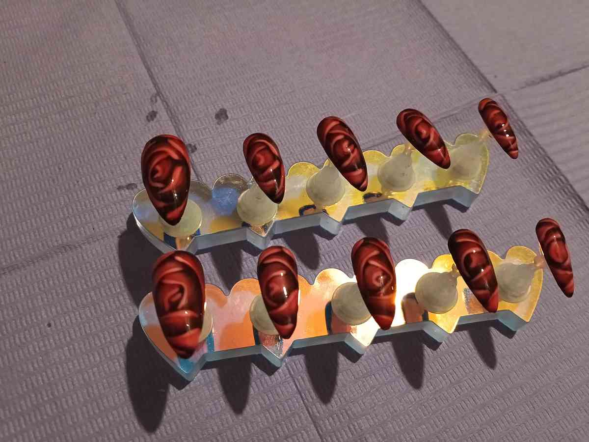 Custom Stilleto Rose Press On Nails - New Britain, Connecticut - FleaMarketBay