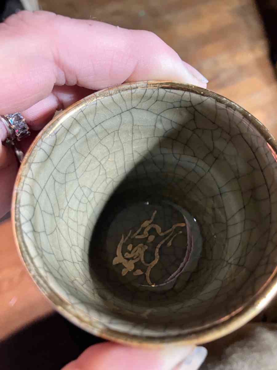 Vintage Japanese Somayaki Somamare 3 Tea Set Green Crackle G - Silsbee, Texas - FleaMarketBay