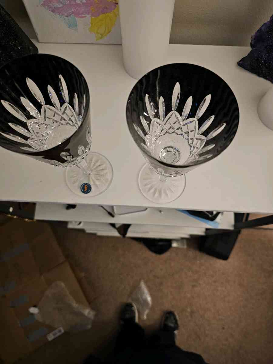 Waterford black crystal wine goblets - Peachtree City, Georgia - FleaMarketBay