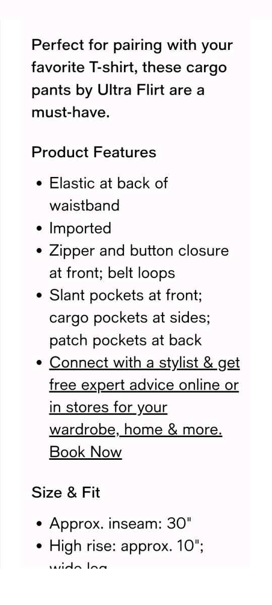 XL adult UTIlity Pant Ultra Flirt from Macy brand new - Arcadia, Indiana - FleaMarketBay