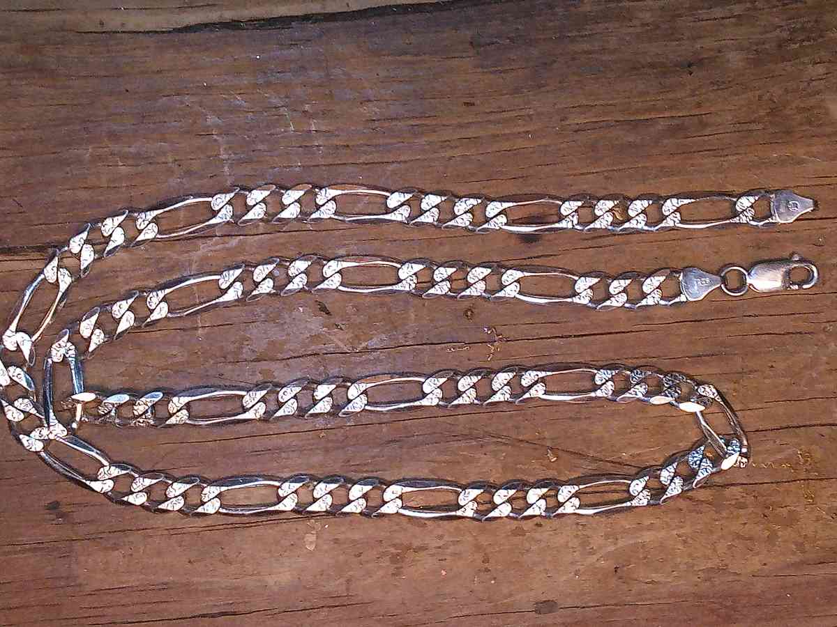 22 inch Hallmark diamond cut 925 Italian silver necklace