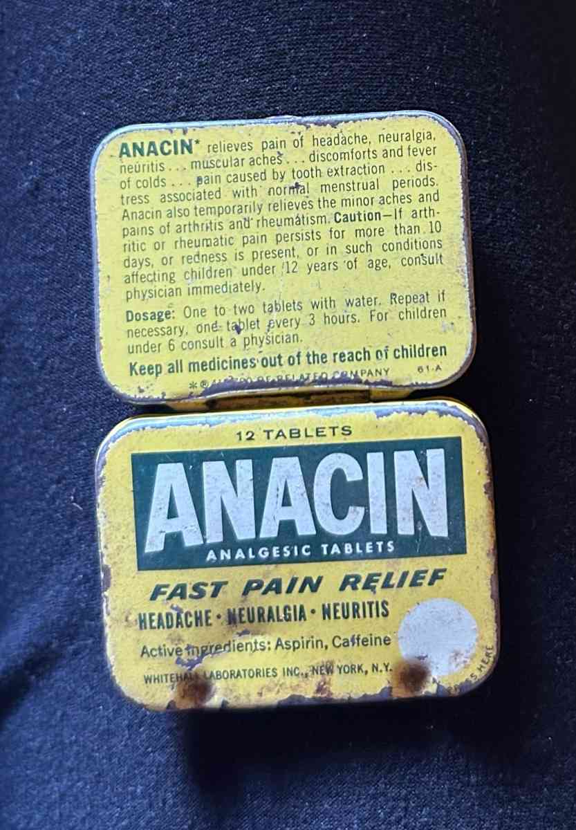 anacin metal container empty - Obion, Tennessee - FleaMarketBay