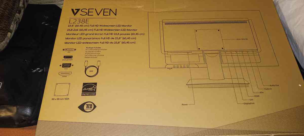 NEW STILL IN BOX V7 full HD LED 24inch monitor - Denver, Colorado - FleaMarketBay