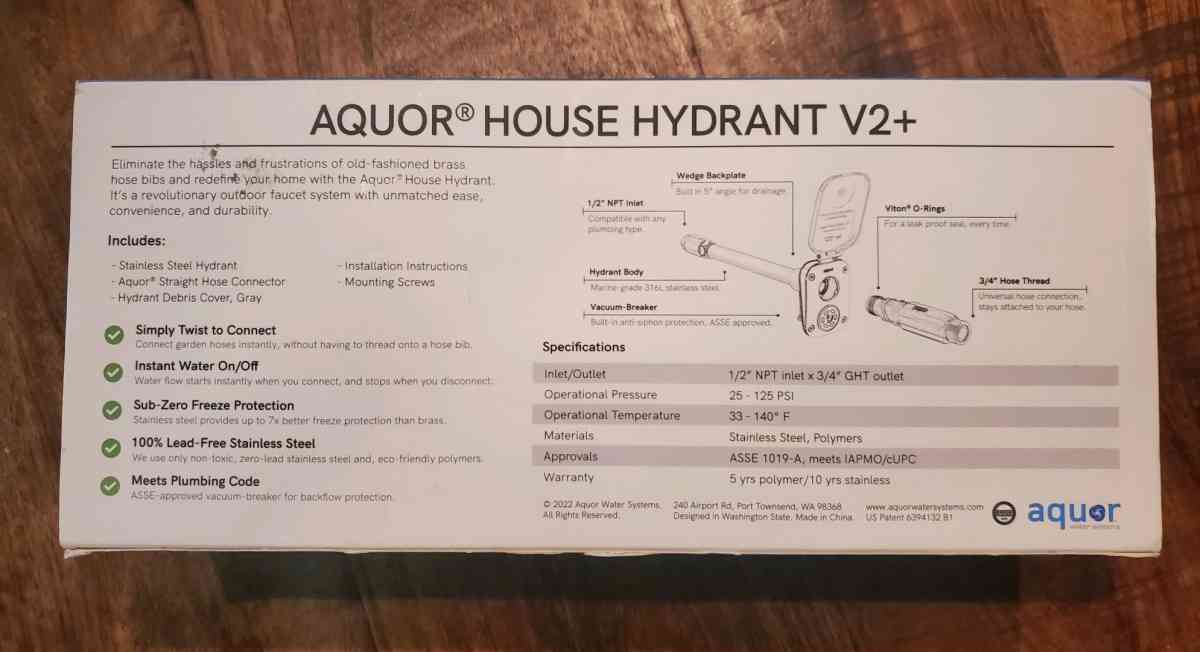 Aquor  House Hydrant V2  Outdoor Faucet System  Slate Gray - Plano, Texas - FleaMarketBay