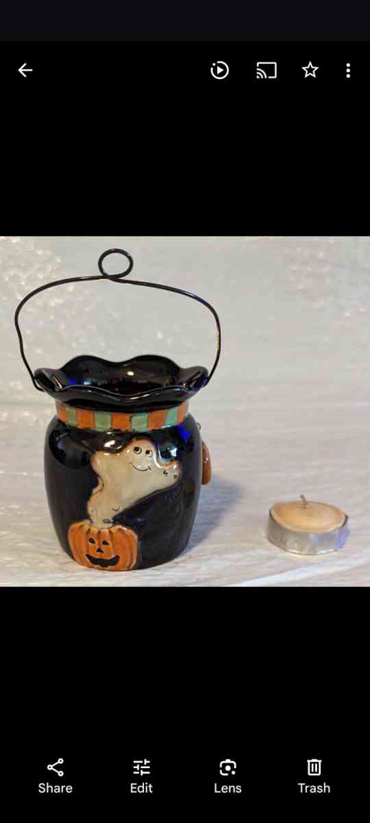 Spookyville Halloween Black Scary Ghost Lantern Candle - Phoenix, Arizona - FleaMarketBay