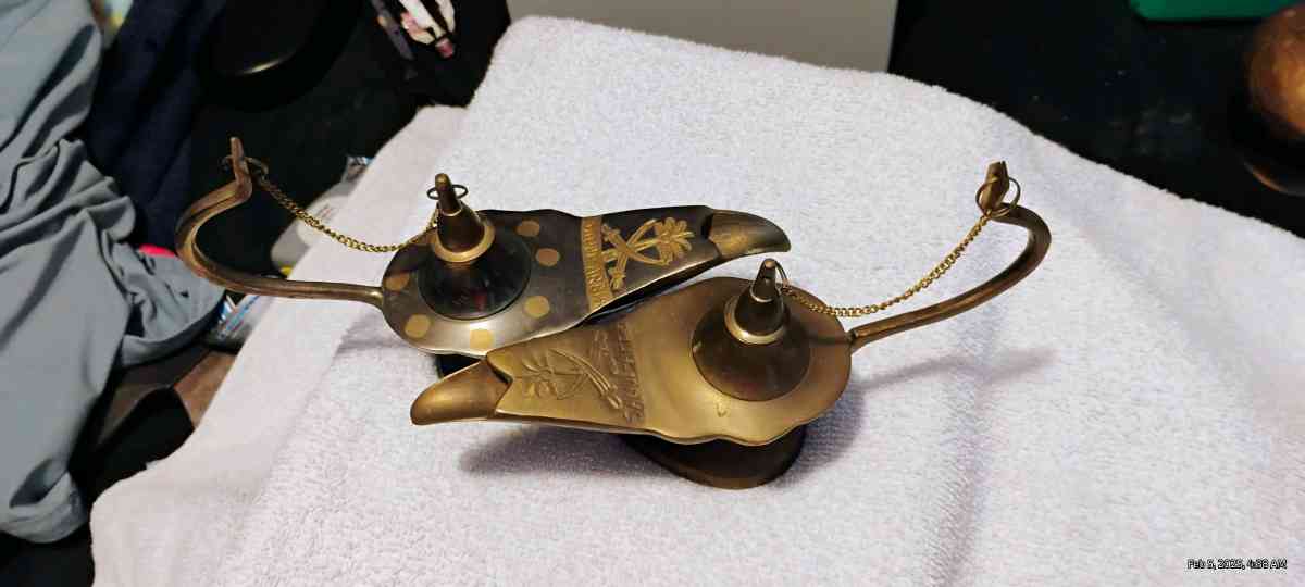 2 authentic brass genie lamps from India - North Fort Myers, Florida - FleaMarketBay