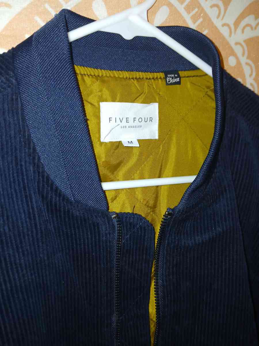 Five Four Los Angeles Men Medium Blue Corduroy Bomber Jacket - Jackson, Michigan - FleaMarketBay