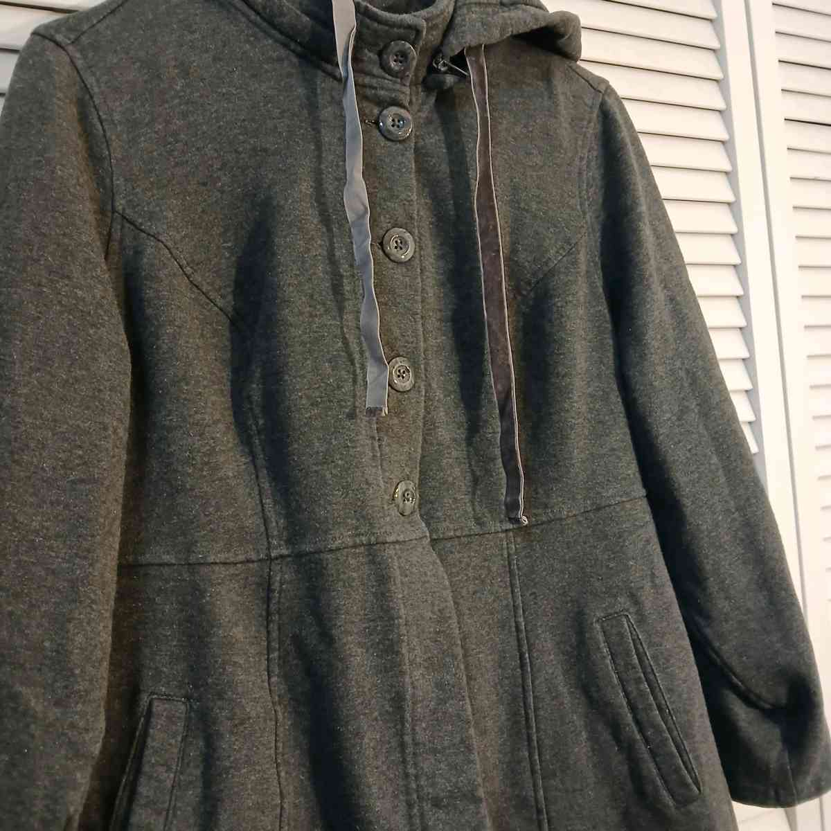 Torrid Charcoal Hooded Knit Button Up Jacket for Women Size1 - Indianapolis, Indiana - FleaMarketBay