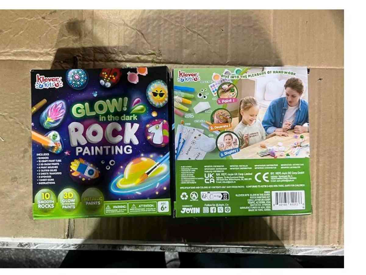 Glow in the dark Rock Painting kit 12 smooth rocks 3d in the - Arcadia, Indiana