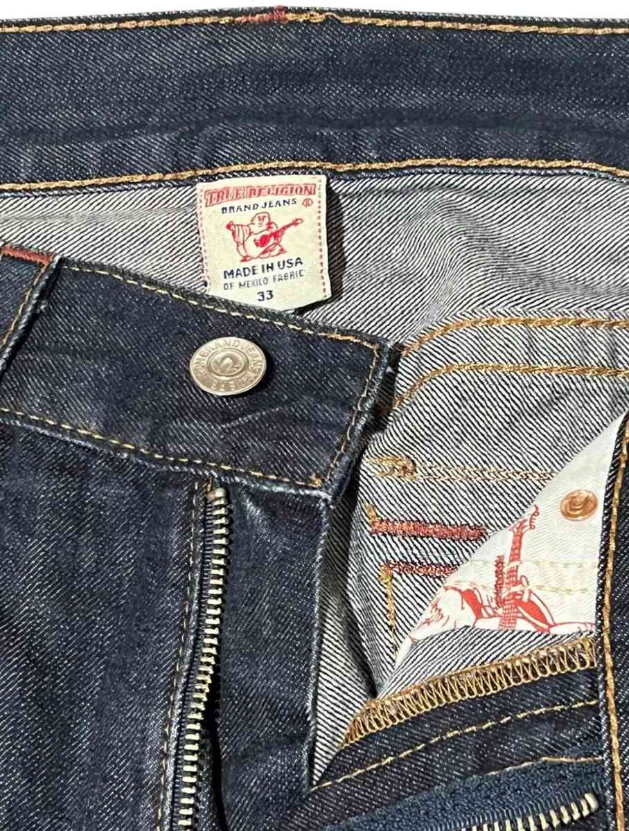 True Religion Straight Jeans Mens 33x31 Flap Pocket Rope Sti - Garden Grove, California - FleaMarketBay