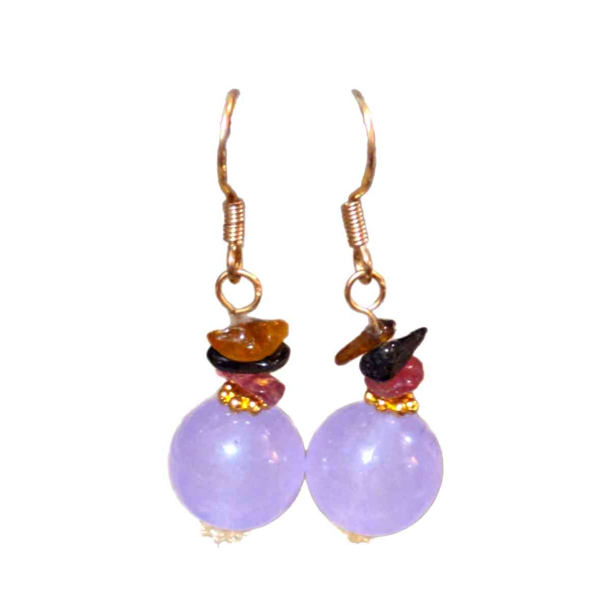 14k Lavender Jade Amethyst Dangle Earrings - Gladewater, Texas