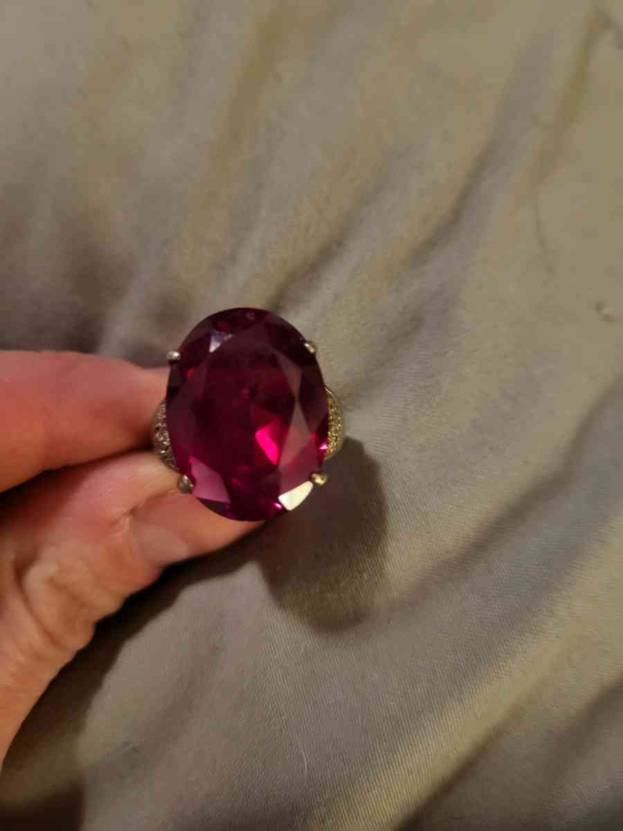 Sterling silver ruby ring